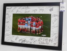 Framed & Signed Rugby Print (Overall size: 55cm x 77cm) (Located: Brentwood. Please Refer to General