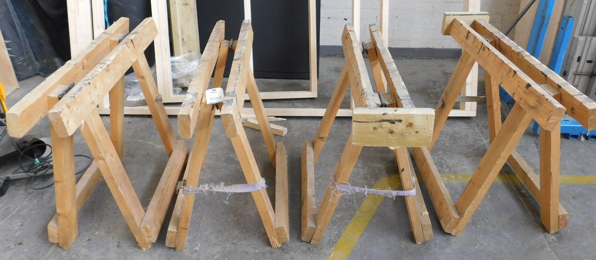4 Timber Folding Trestles (Located: Barton-le-Clay. Please Refer to General Notes)