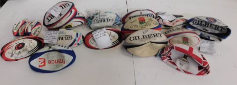 14 Various Signed Rugby Balls (Located: Brentwood. Please Refer to General Notes)