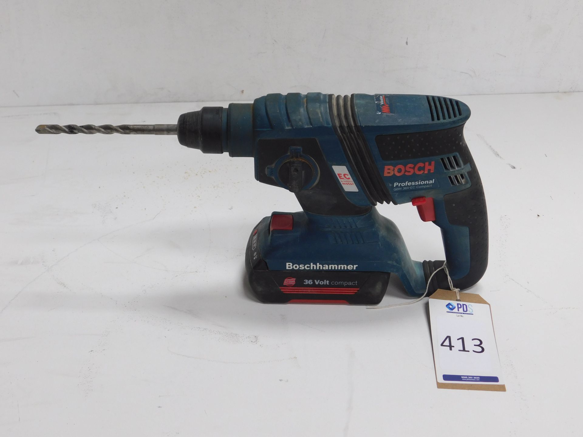 Bosch GBH36V-EC Professional Cordless Compact Hammer Drill with 2 Batteries & Charger (Located: