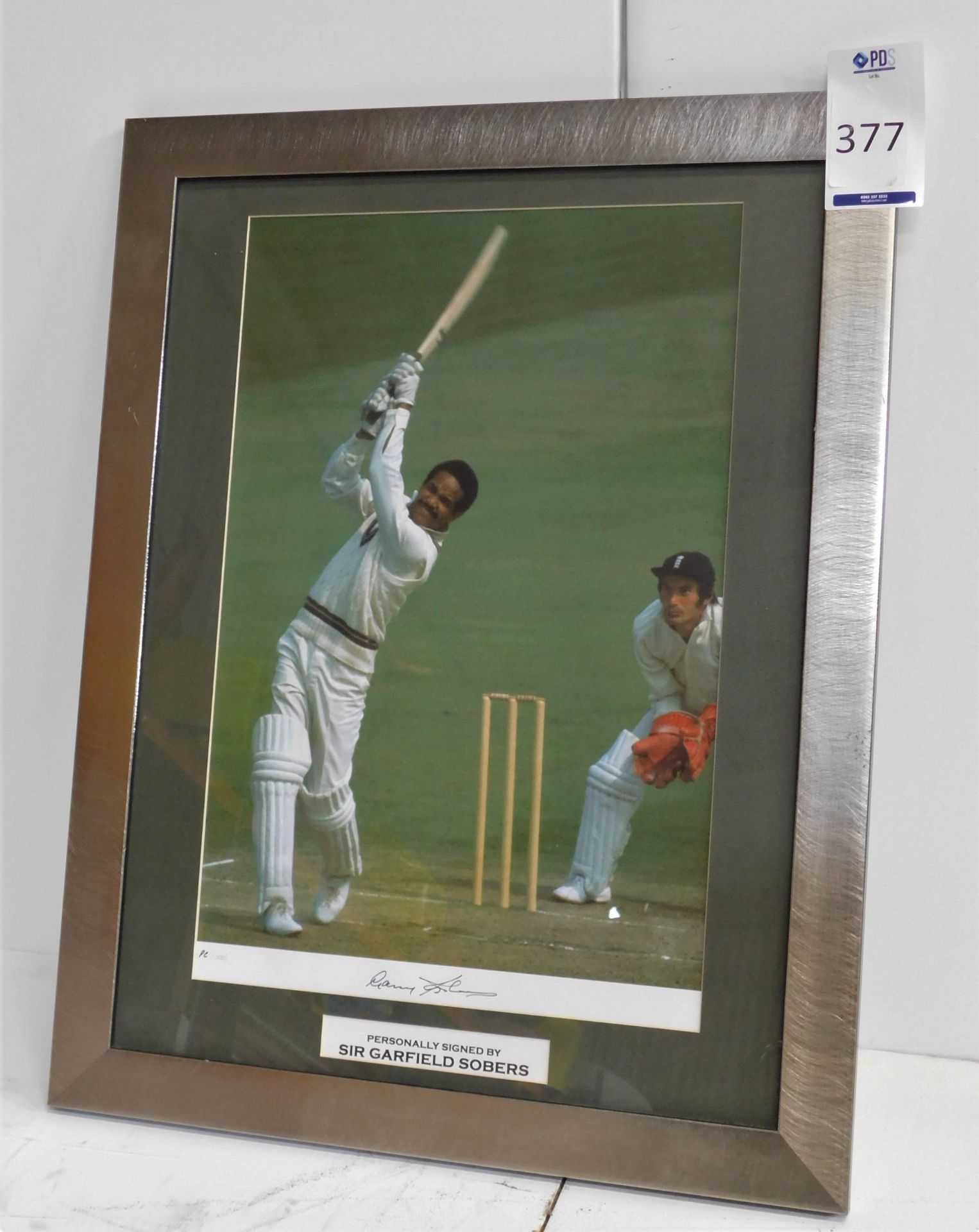 Framed & Signed Limited Edition Image  - Sir Garfield Sobers (Overall size: 69cm x 53cm) (Located: