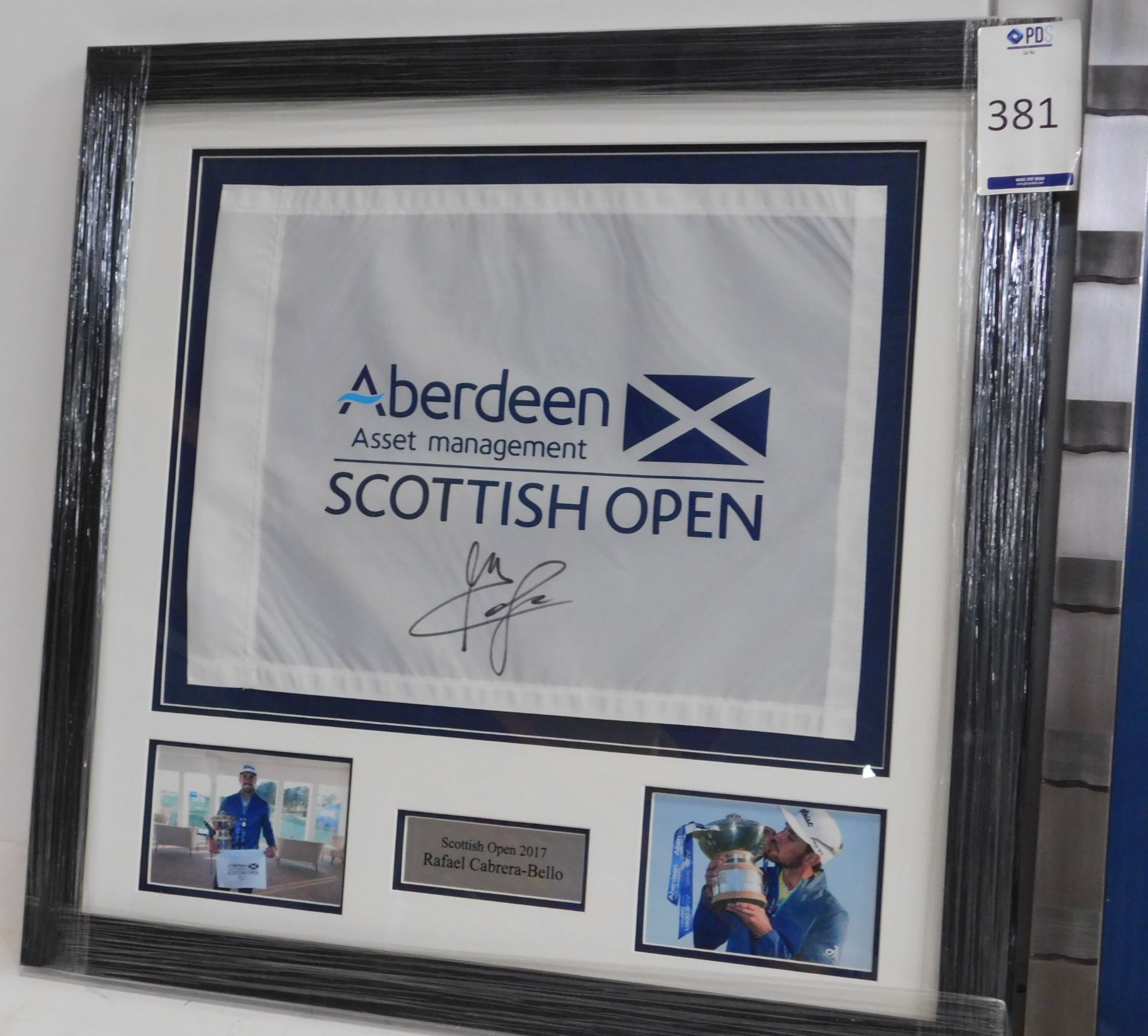 Two Framed BMW Championship Pin Flags 2011 & 2012 Signed by Luke Donald (Overall size: 69cm x 66cm); - Image 2 of 4