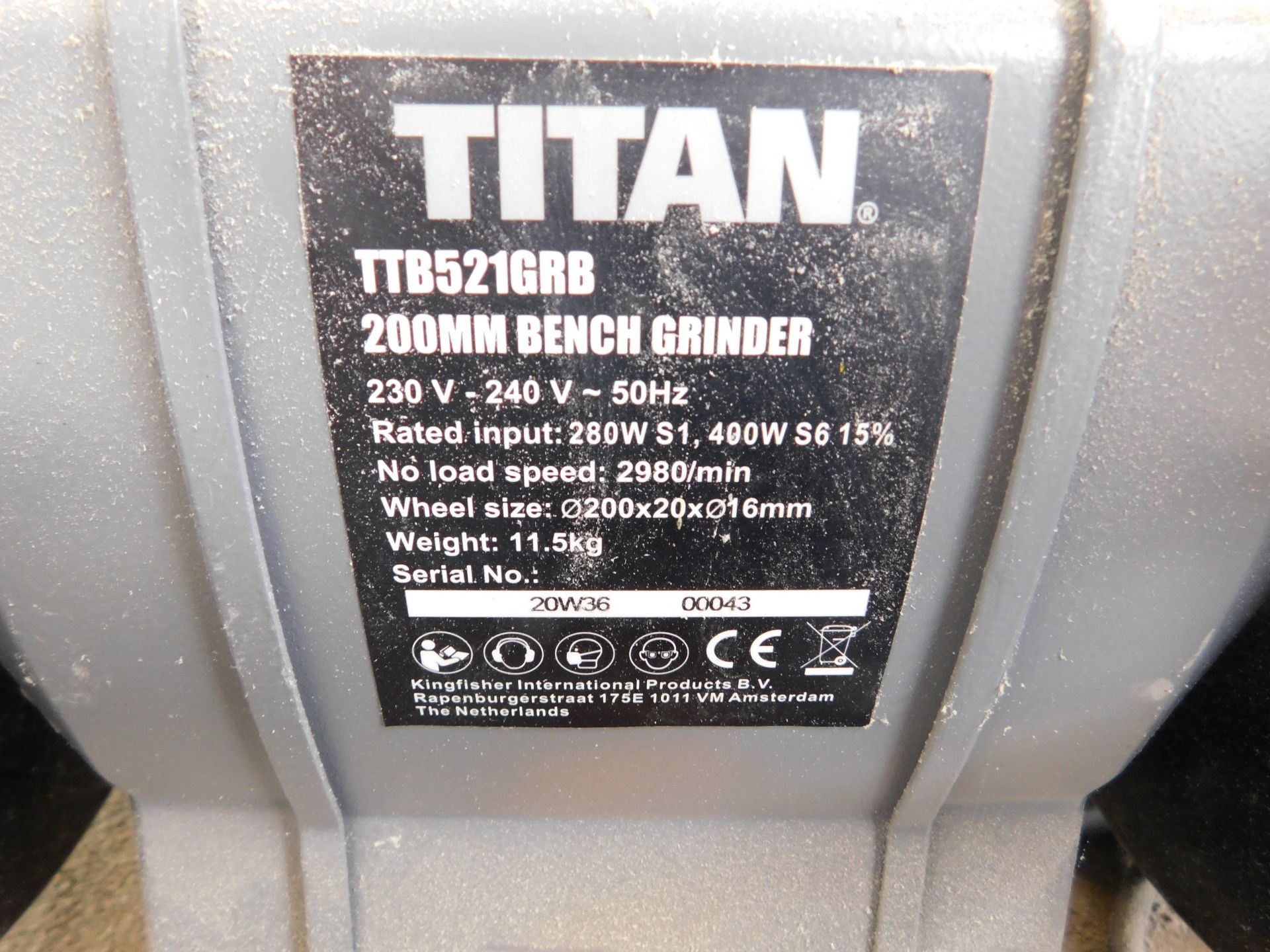 Titan TTB521 Double Ended 200mm Bench Grinder 240v (Located: Barton-le-Clay. Please Refer to General - Image 3 of 3