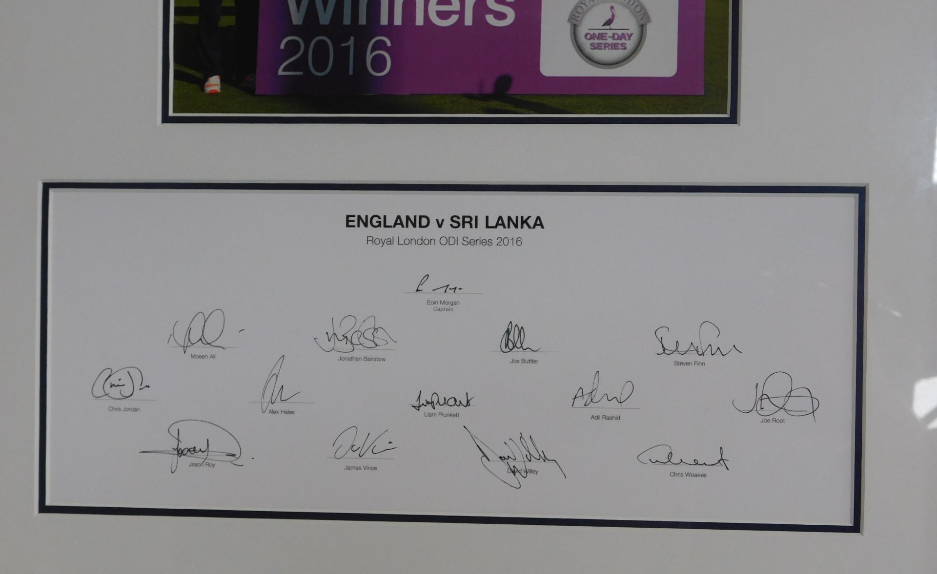 Framed & Signed England vs Sri Lanka ODI 2016 Print Signed by England Squad (Overall size: 200cm x - Image 2 of 2