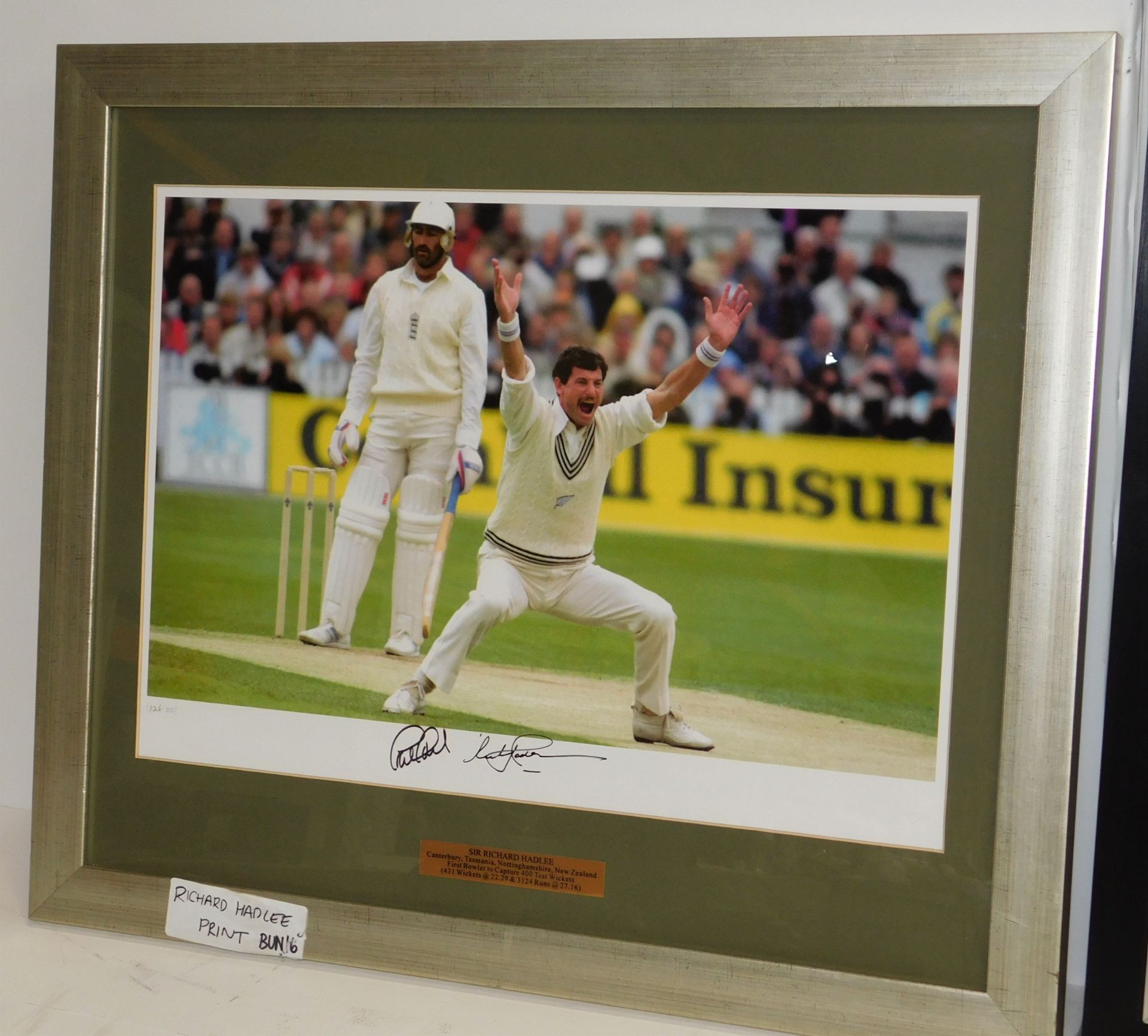 Framed & Signed Limited Edition Print (126/500) Sir Richard Hadlee  (Overall size: 57cm x 67cm) - Image 2 of 2