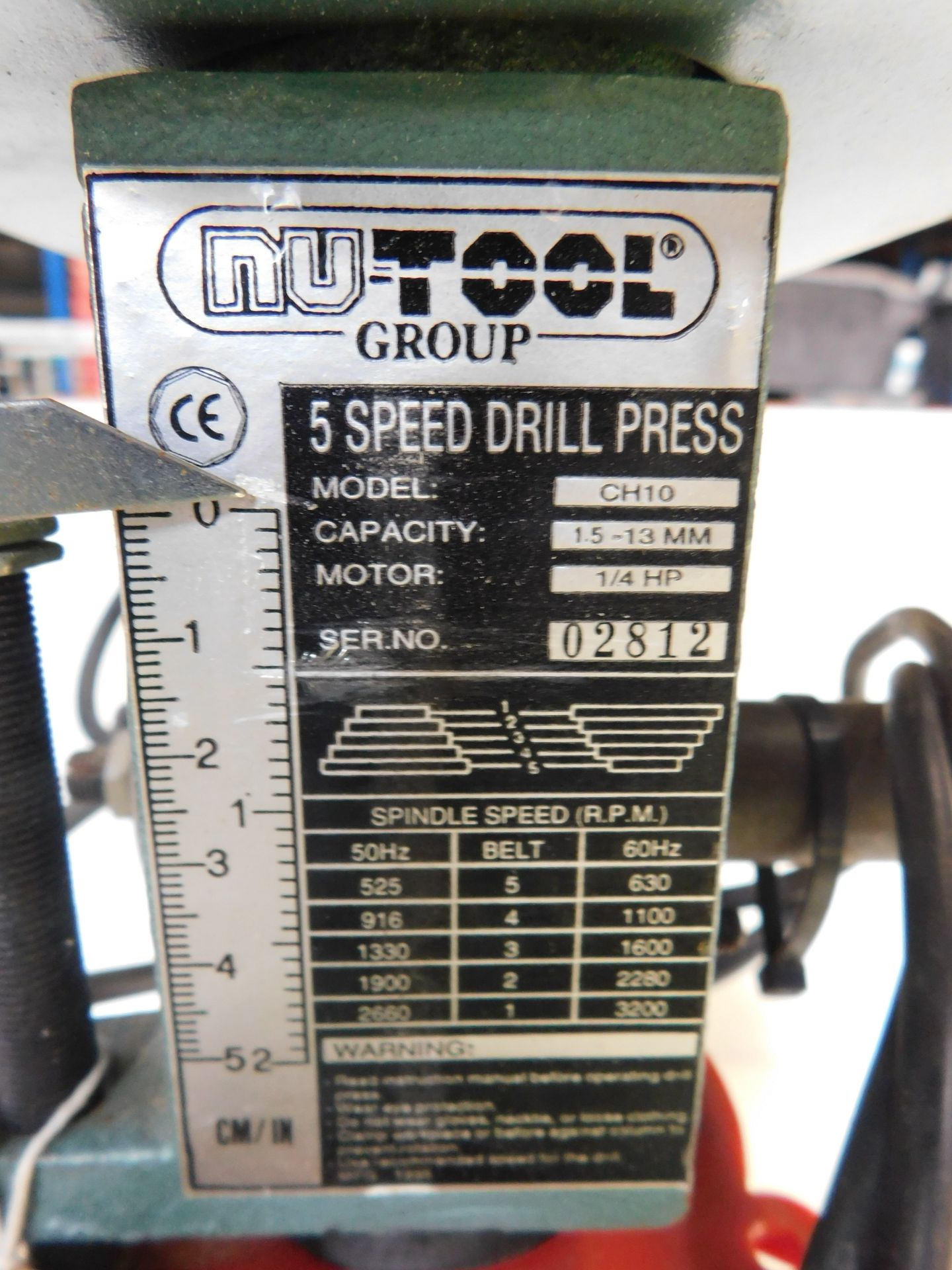 Nutool Power CH10 02812 5-Speed Bench Top Drill (Location: Brentwood. Please Refer to General - Image 2 of 4