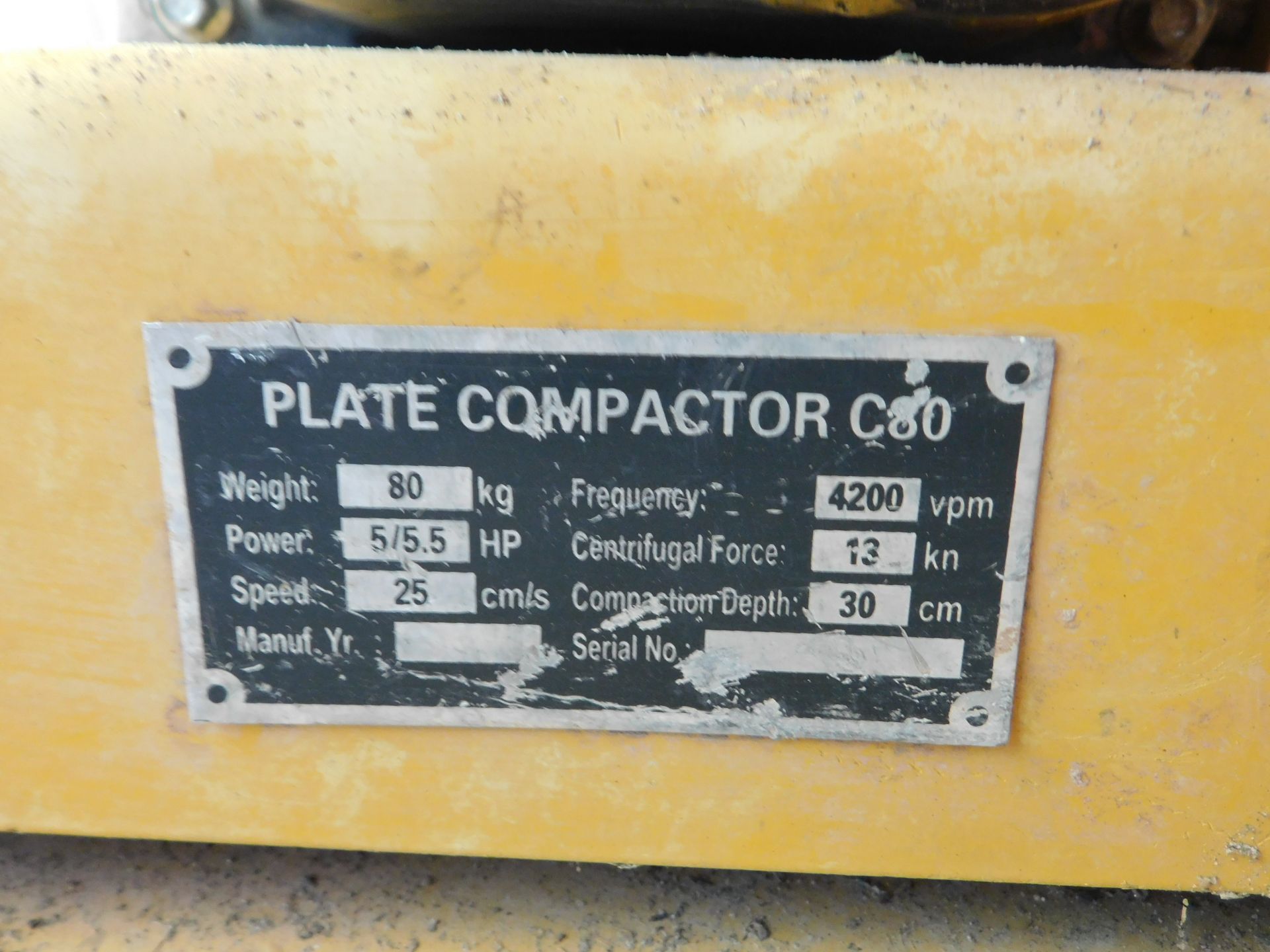 LTSUK C-80 Compactor Plate with LTSUK Engine Model DK168 (Location: Brentwood. Please Refer to - Image 4 of 4