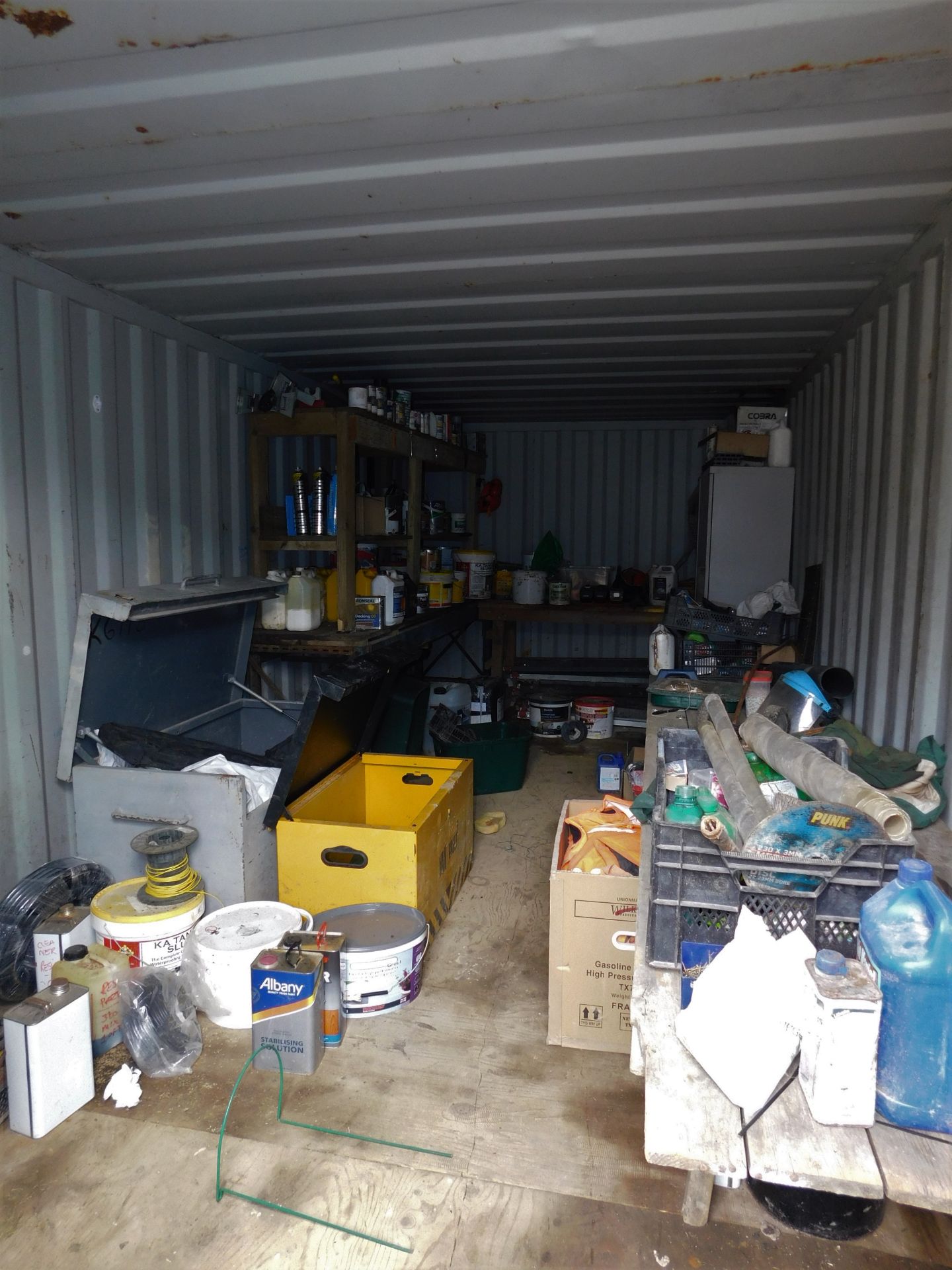 Contents of Container including, Two Tool Chests, Hi Viz Jackets, Cabinet etc (Located: West