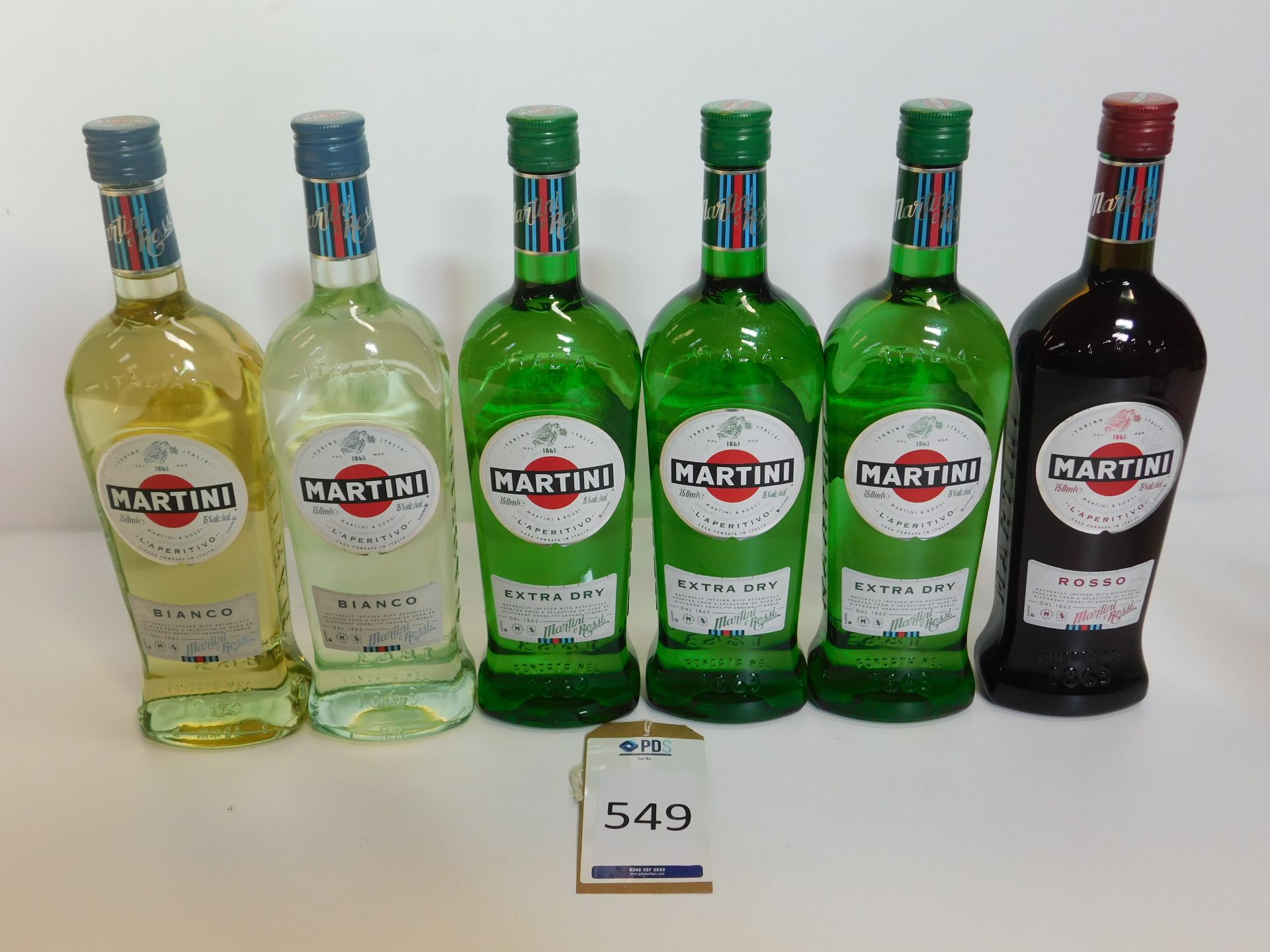 6 Bottles Various Martinis, 75cl (Located: Brentwood. Please Refer to General Notes)