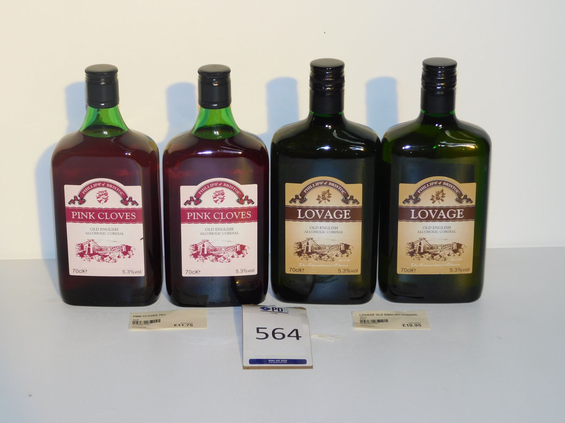 4 Bottles Phillips of Bristol Old English Alcoholic Cordial, 70cl (Located: Brentwood. Please