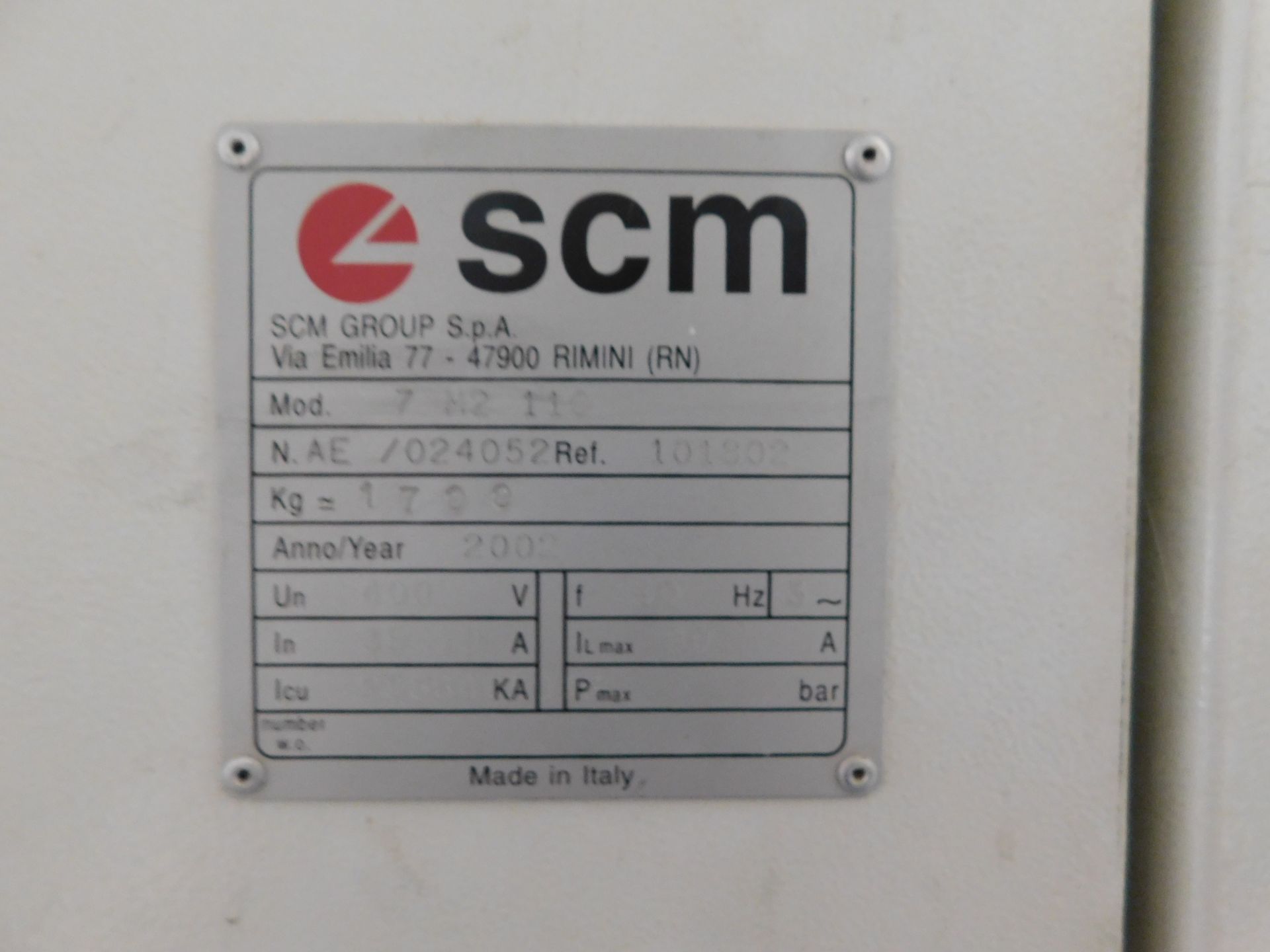 SCM Sandya  7m2 110 Wide Belt Sander (2002), Serial Number AE/024052/101 802 - Image 5 of 5