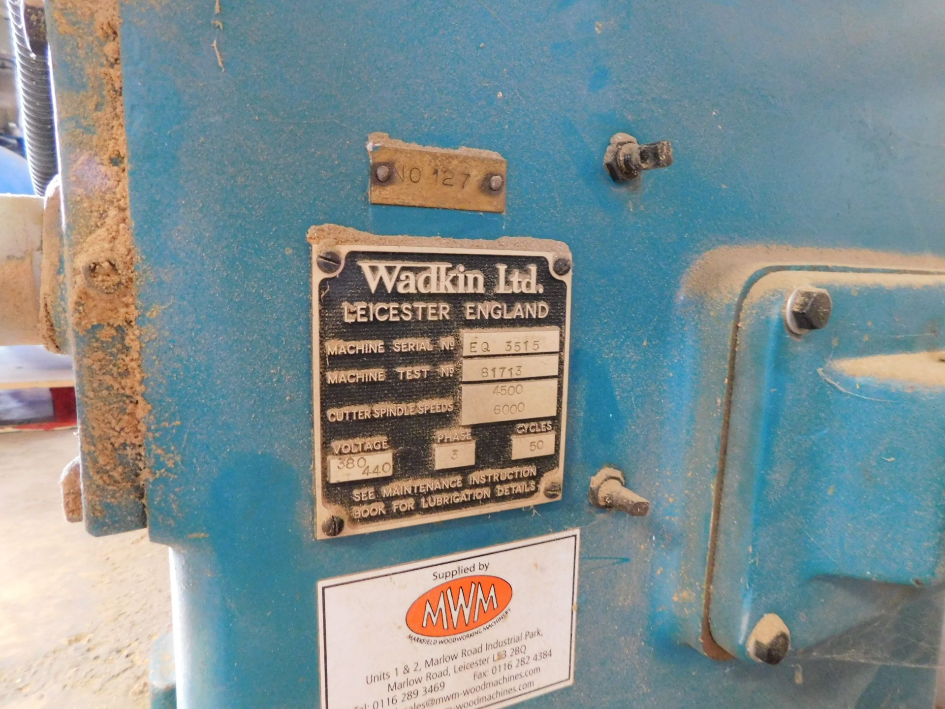 Wadkin Spindle Moulder, Serial Number EQ3515 with Co-Matic AF34 Roller Power Feed Unit - Image 4 of 4