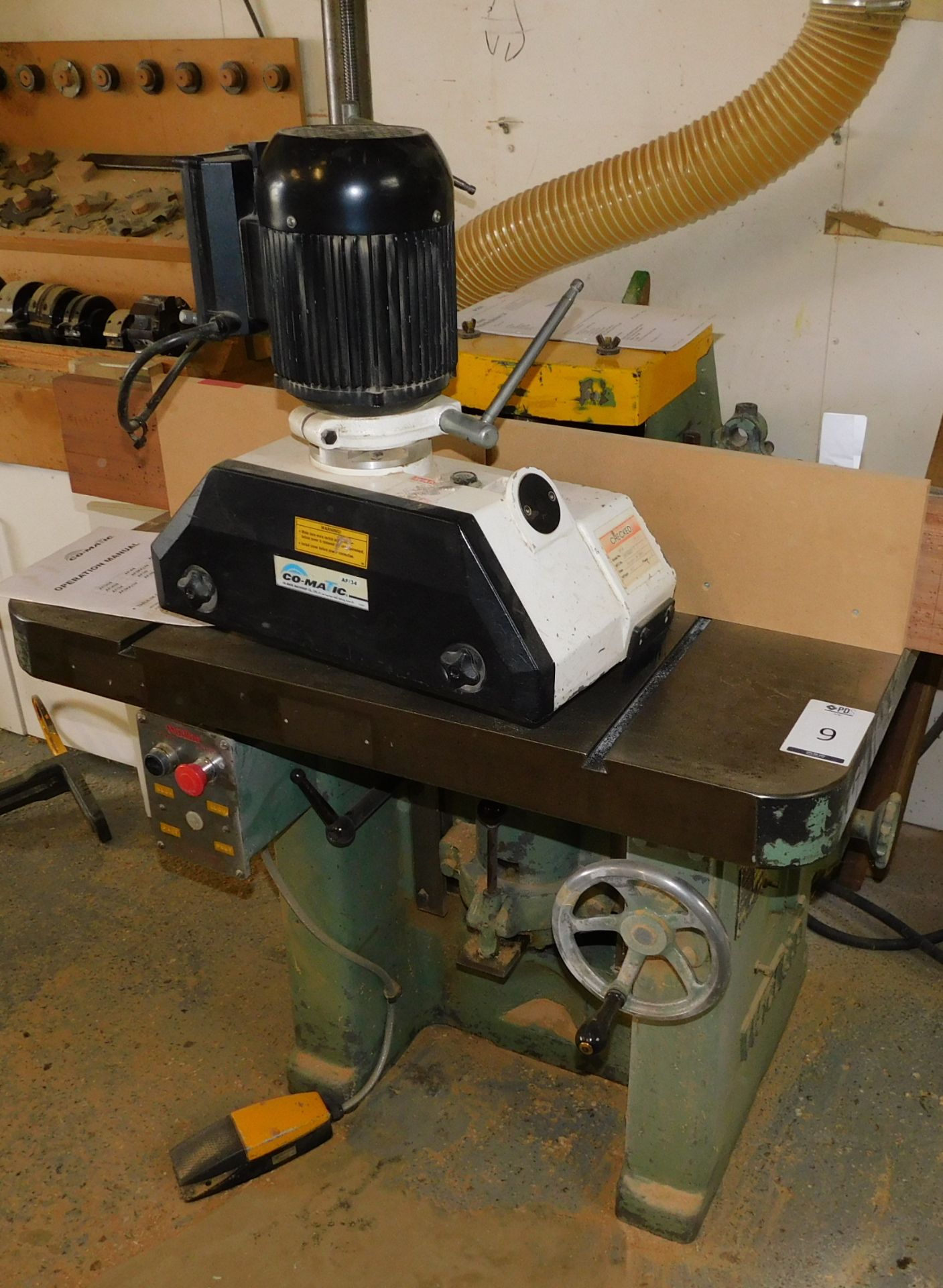 Wadkin Spindle Moulder Serial Number EQ1458 with Co-Matic AF34 Roller Power Feed Unit