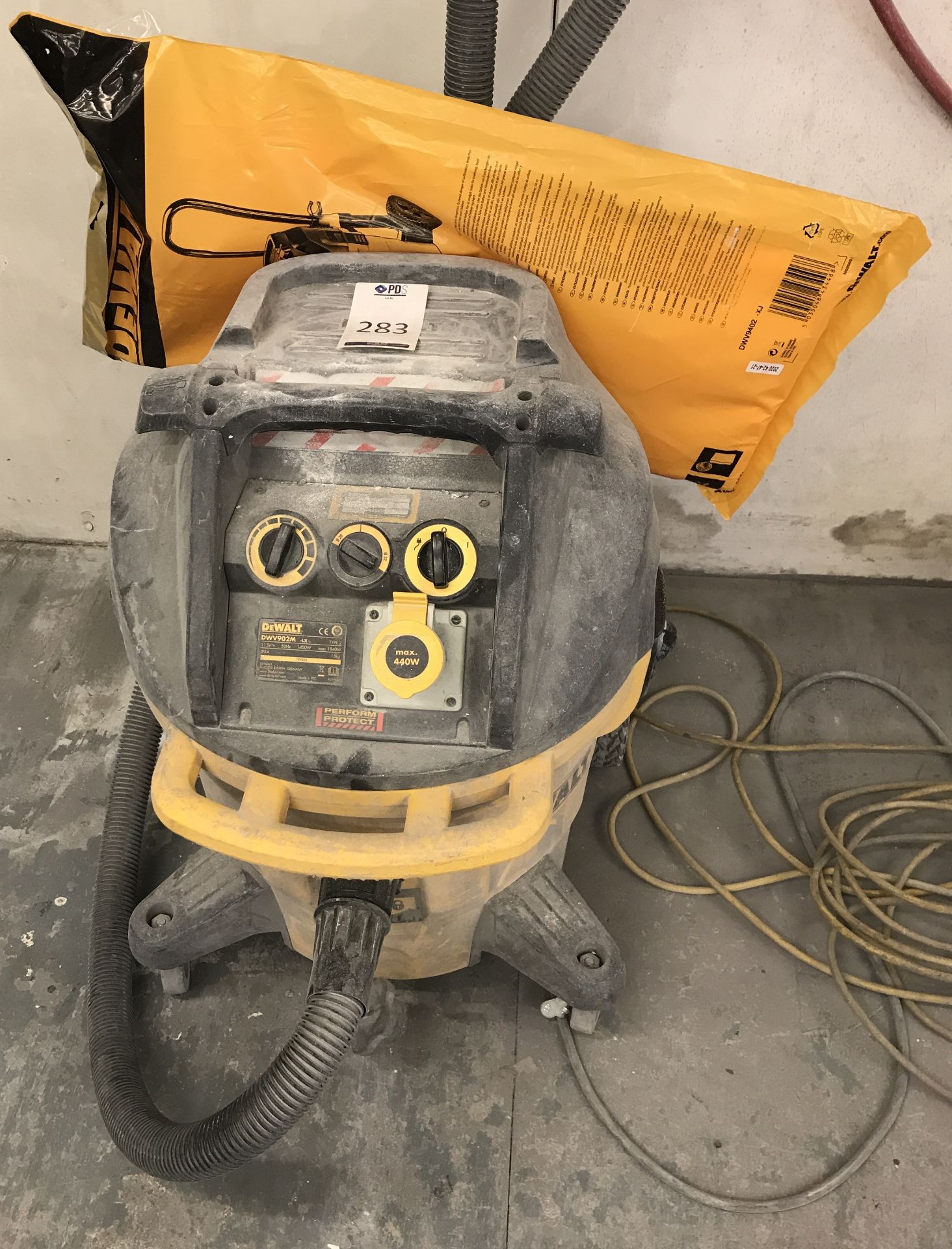 DeWalt DWV902M 38L MClass Dust Extractor, with Twin Outlet 110v Transformer