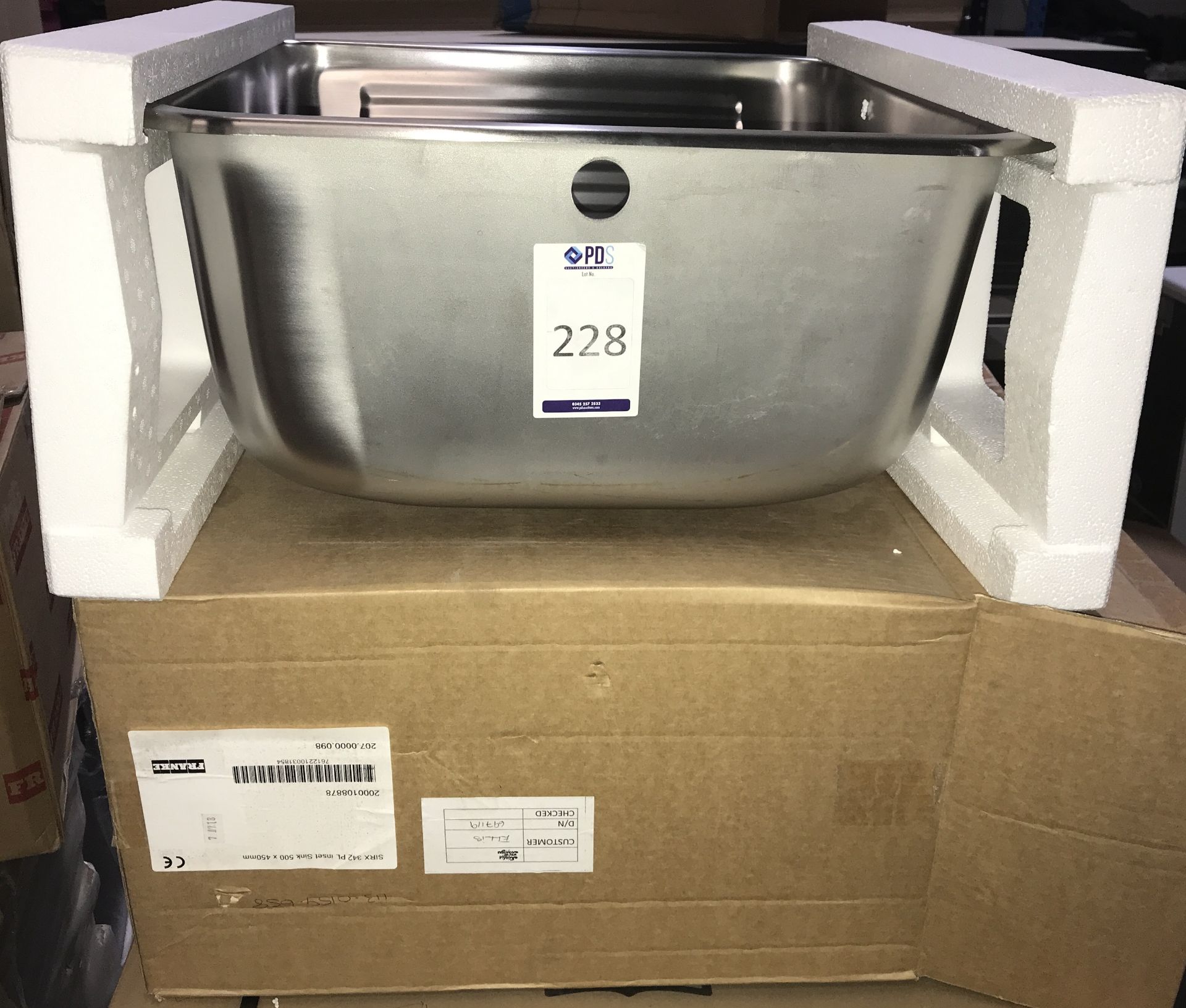 Franke SIRZ Stainless Steel Inset Sink 500mm x 450mm (New Old Stock)