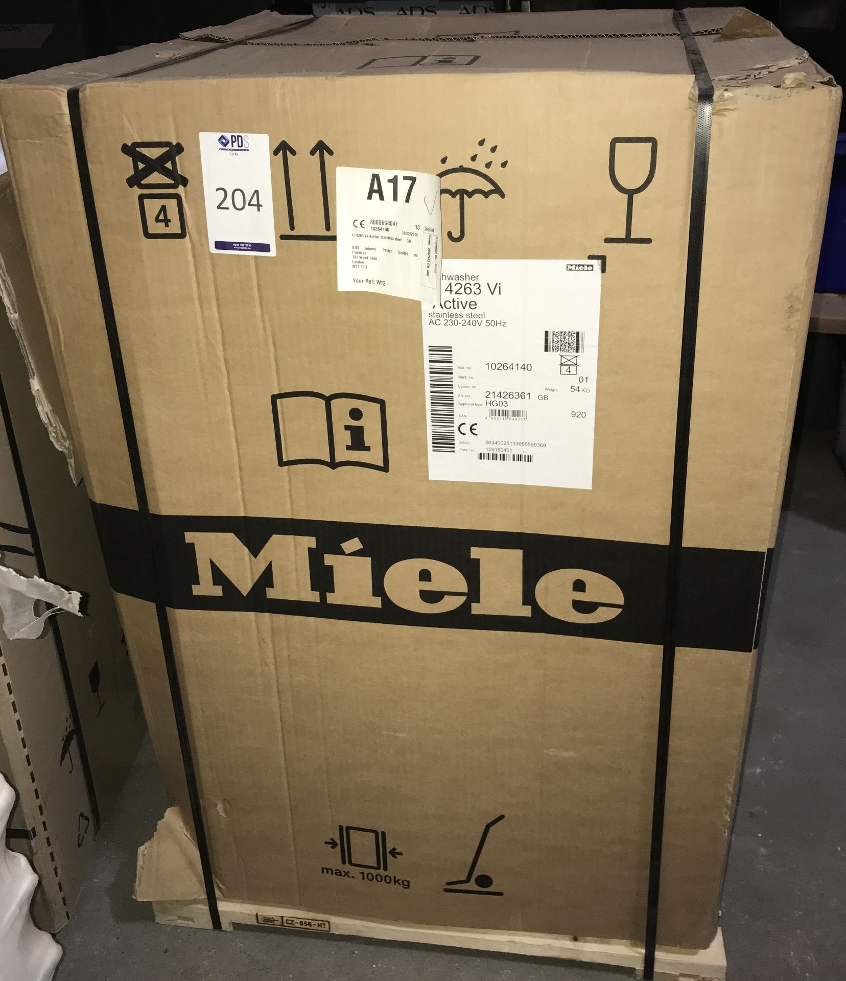 Miele G4263VI Active Stainless-Steel Dishwasher, 60 cm Wide (New Old Stock)
