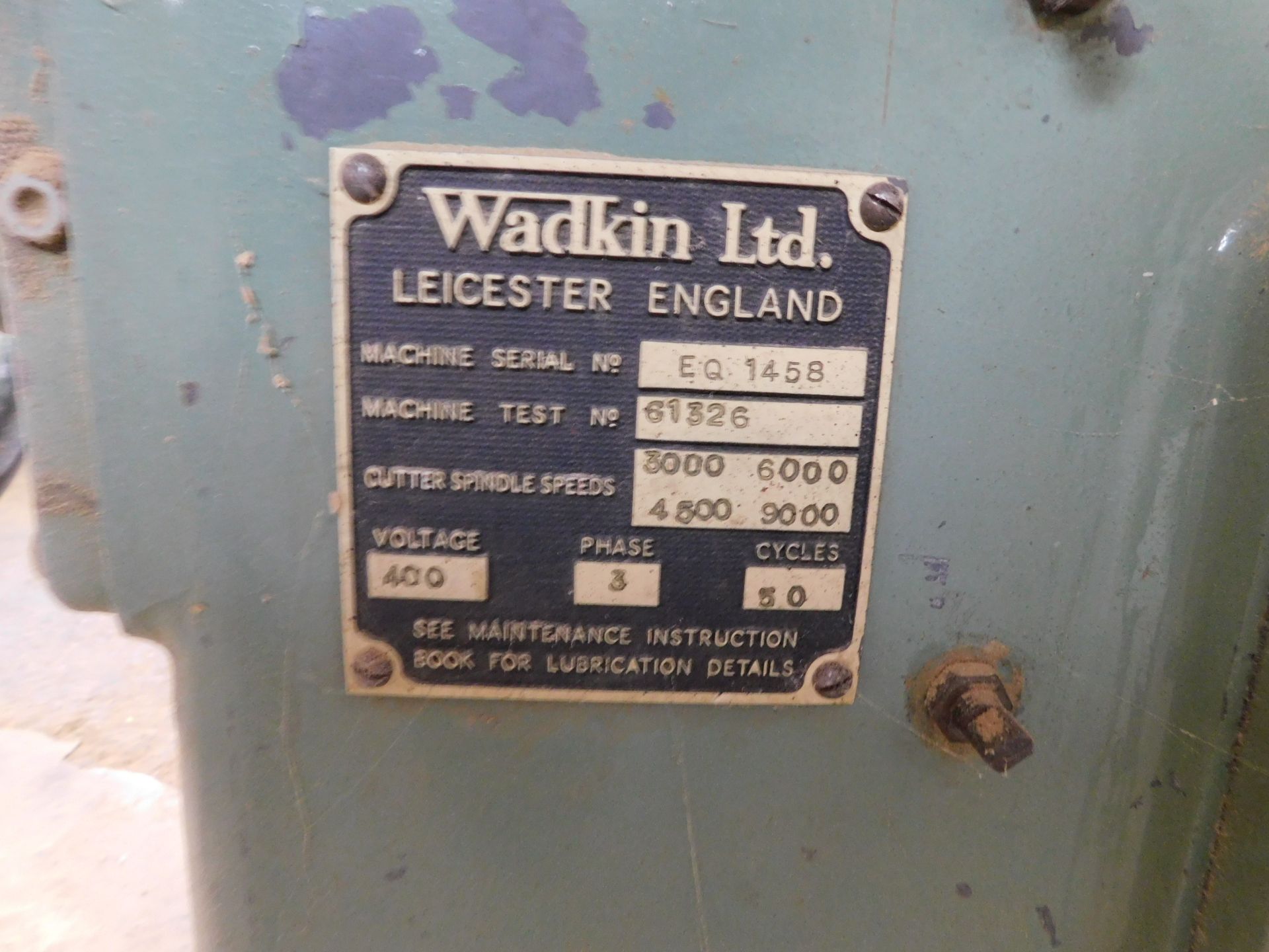 Wadkin Spindle Moulder Serial Number EQ1458 with Co-Matic AF34 Roller Power Feed Unit - Image 3 of 3