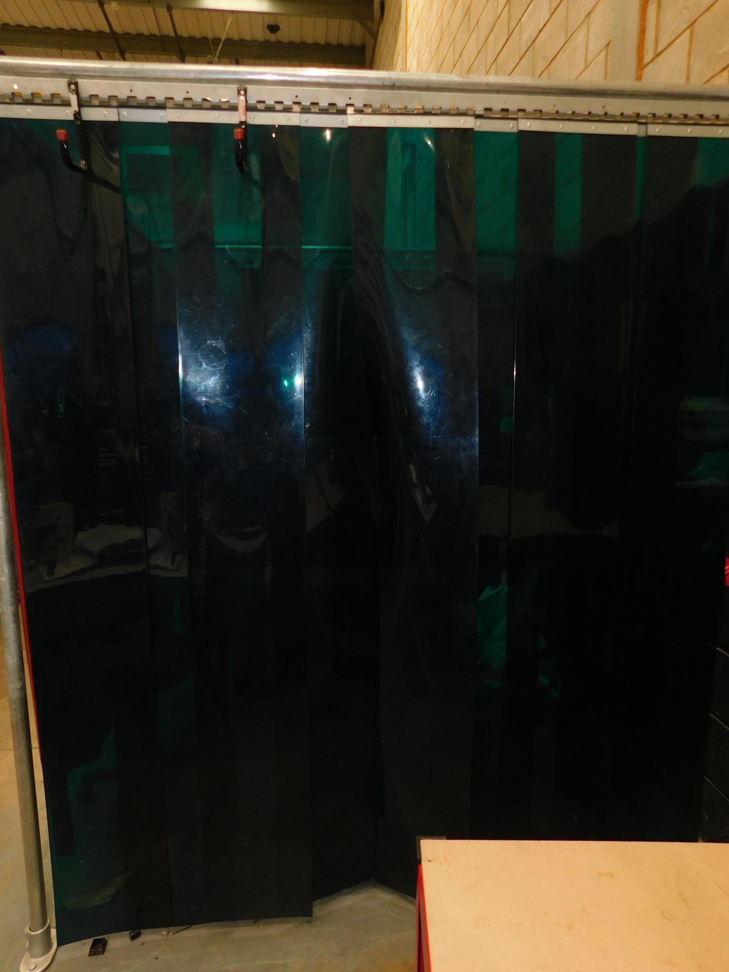 7-Bay Welding Station with 7 Bridela Curtains & PVC Strip Curtain Dividers - Image 2 of 2