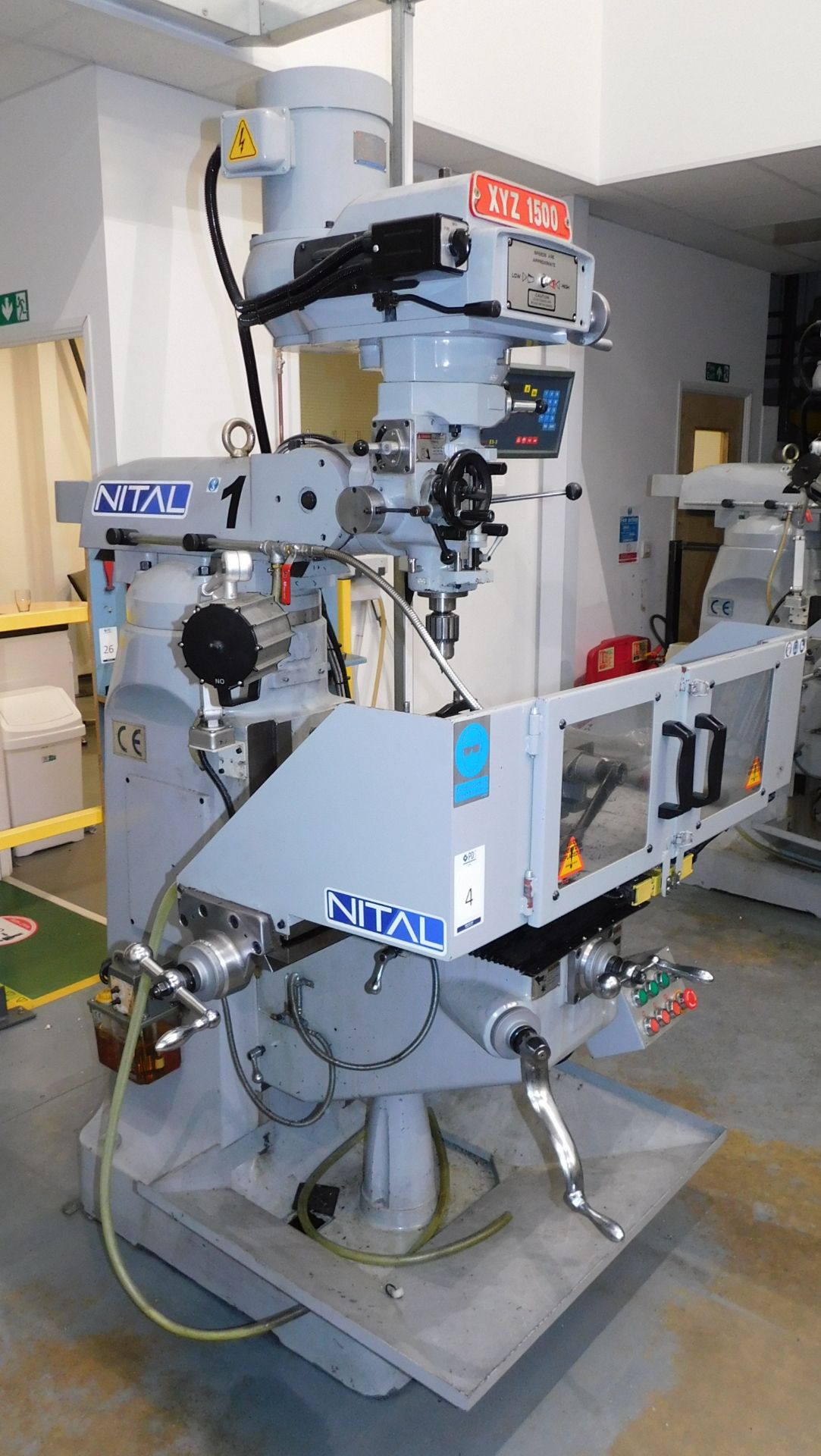 XYZ 1500 Turret Mill (2015), serial number 104012, 3 HP Variable Speed Head, 1069 x 228mm Table & - Image 8 of 9