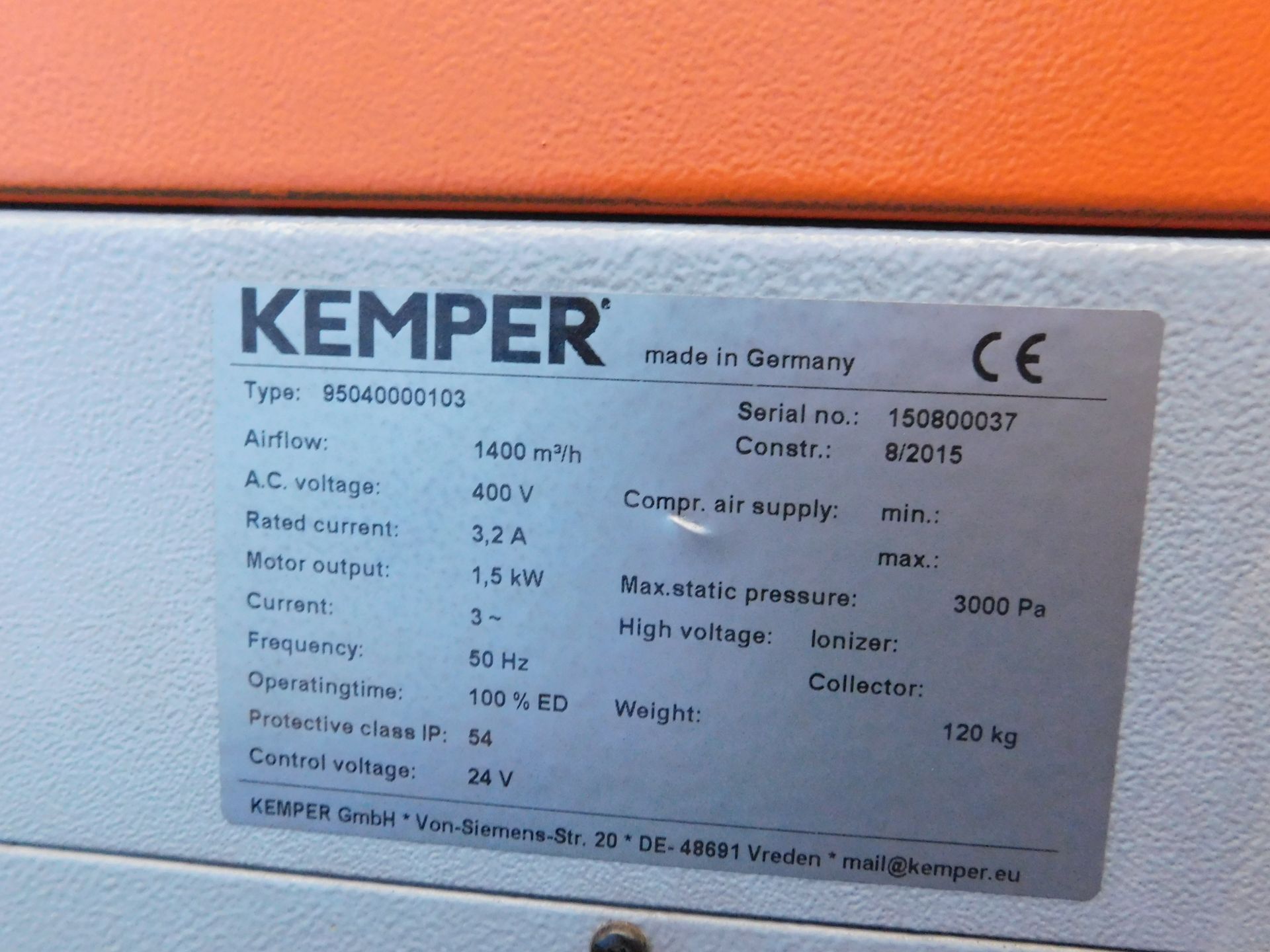 Kemper Welding Table & Filter Unit (2015), serial number 150800037 (Decommissioned) - Image 4 of 5