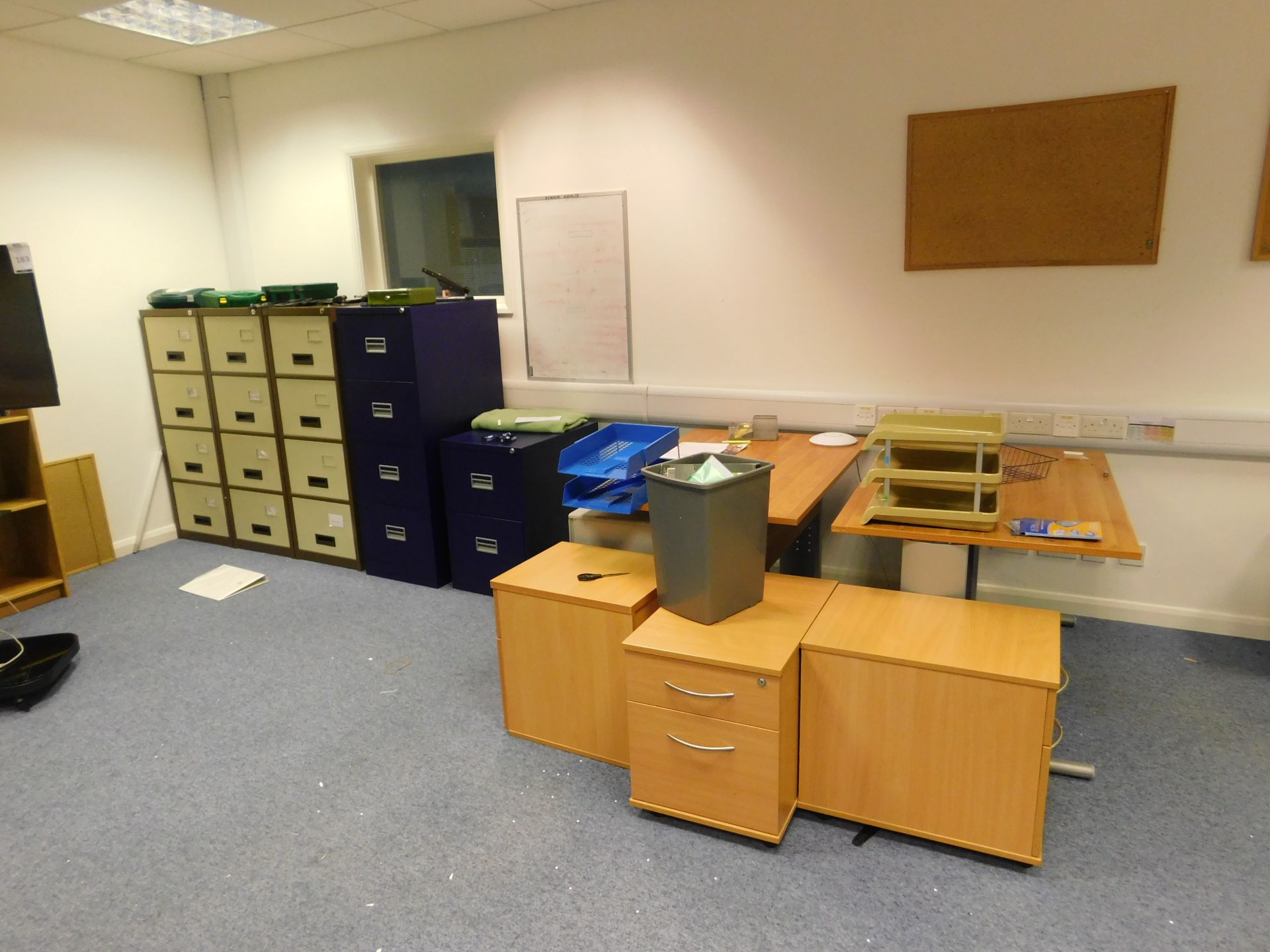 Office Furniture to Include:- 9 Desks, 9 Chairs, Four, 4-Drawer Filing Cabinets, 3-Drawer Filing - Image 4 of 5