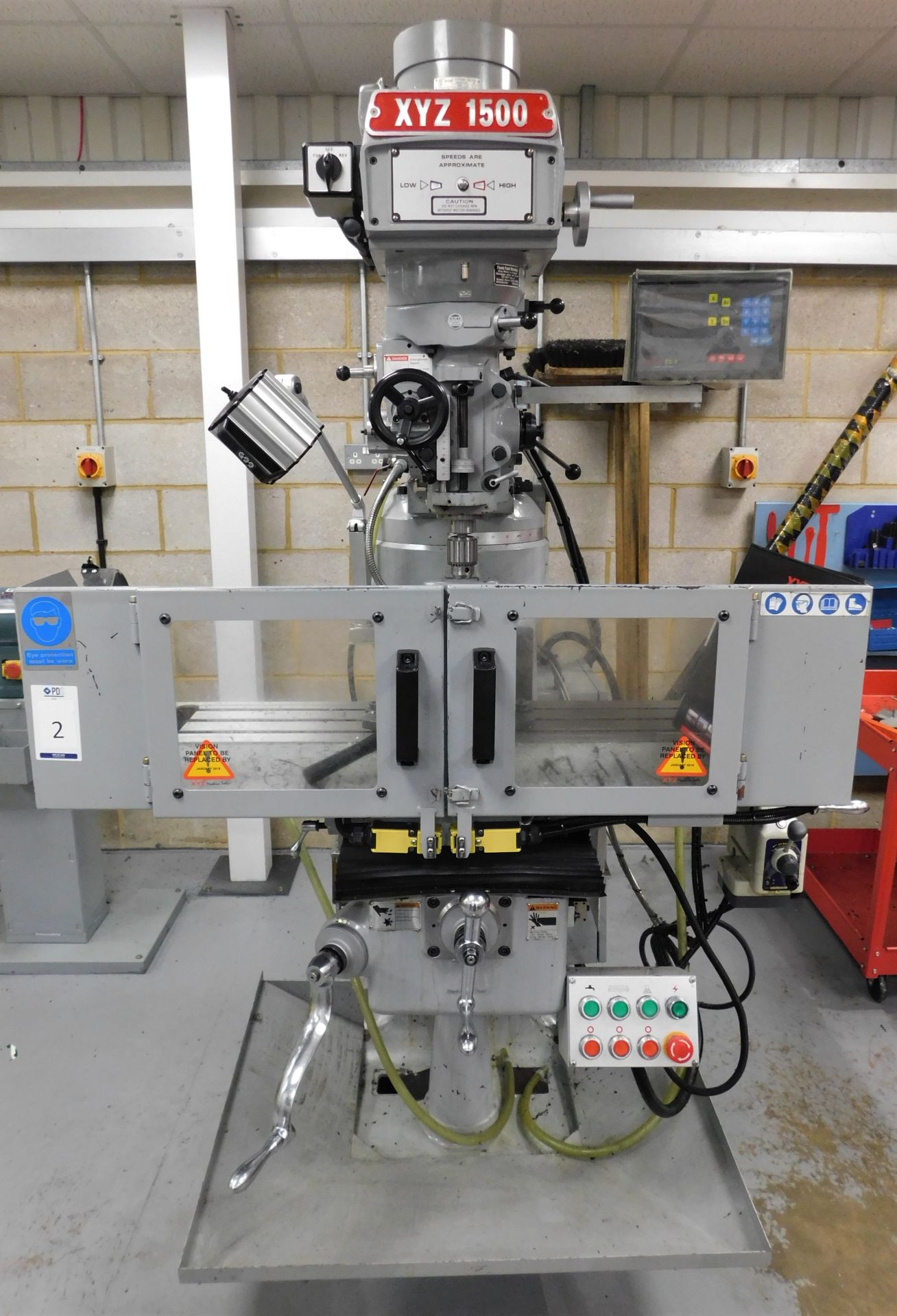 XYZ 1500 Turret Mill (2015), serial number 104011, 3 HP Variable Speed Head, 1069 x 228mm Table &