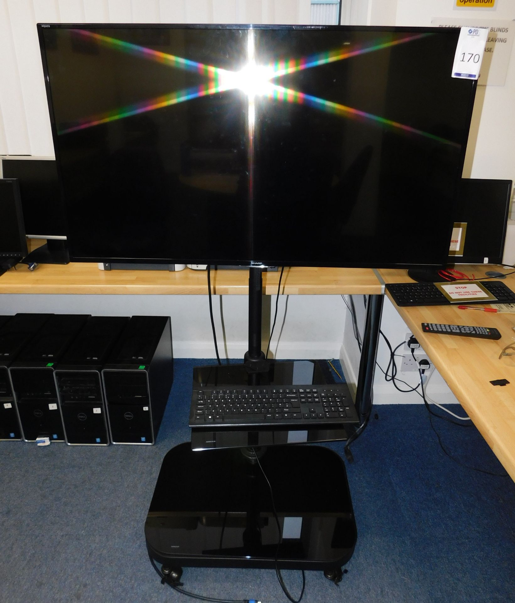 Sharp Aquos 43in LCD TV on Mobile Stand