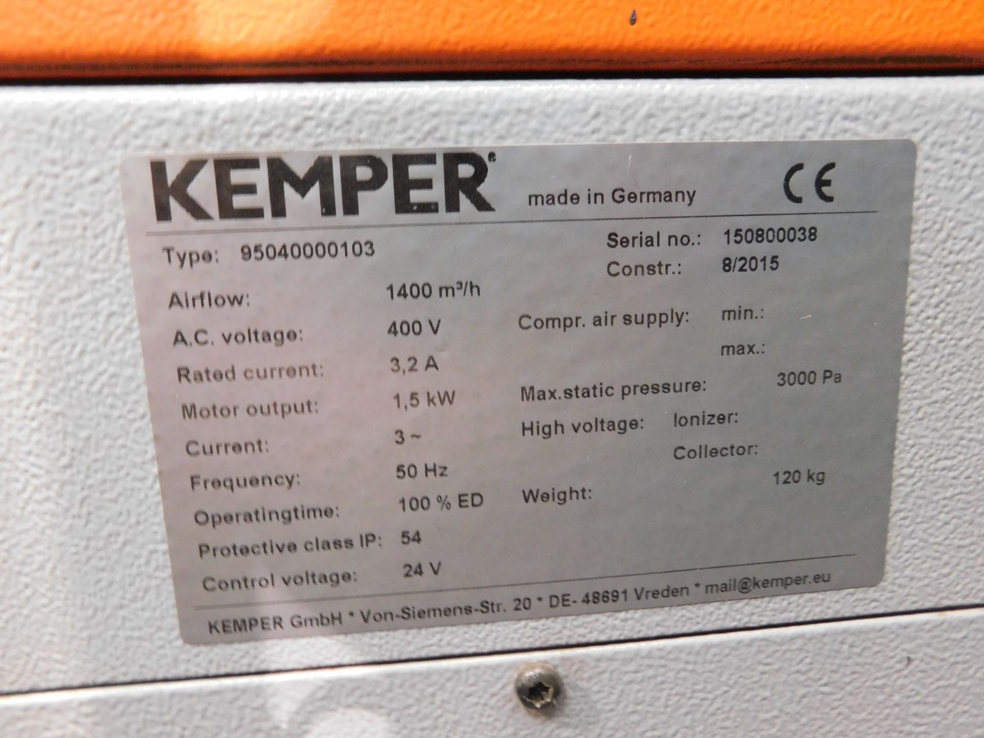 Kemper Welding Table & Filter Unit (2015), serial number 150800038 - Image 3 of 4