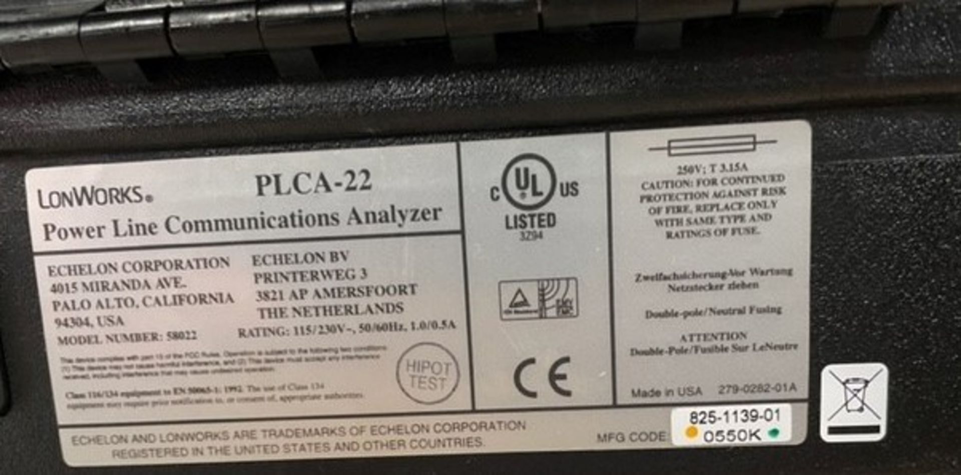 Echelon LonWorks Power Line Communications Analyzer, PLCA-22 (Location: Brentwood. Please Refer to - Image 2 of 4