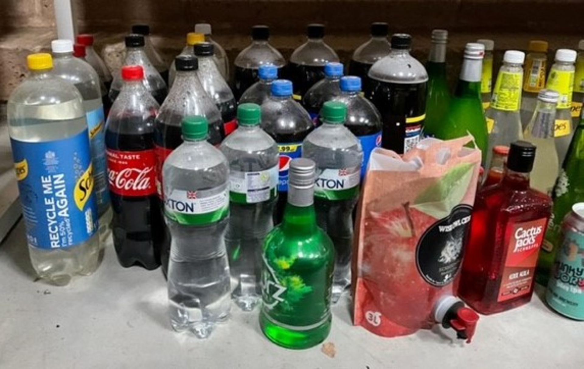 Quantity of Various Drinks, Including; WKD, Sourz, Tonics, Water & Soft Drinks etc. & 7 Plastic - Image 3 of 4