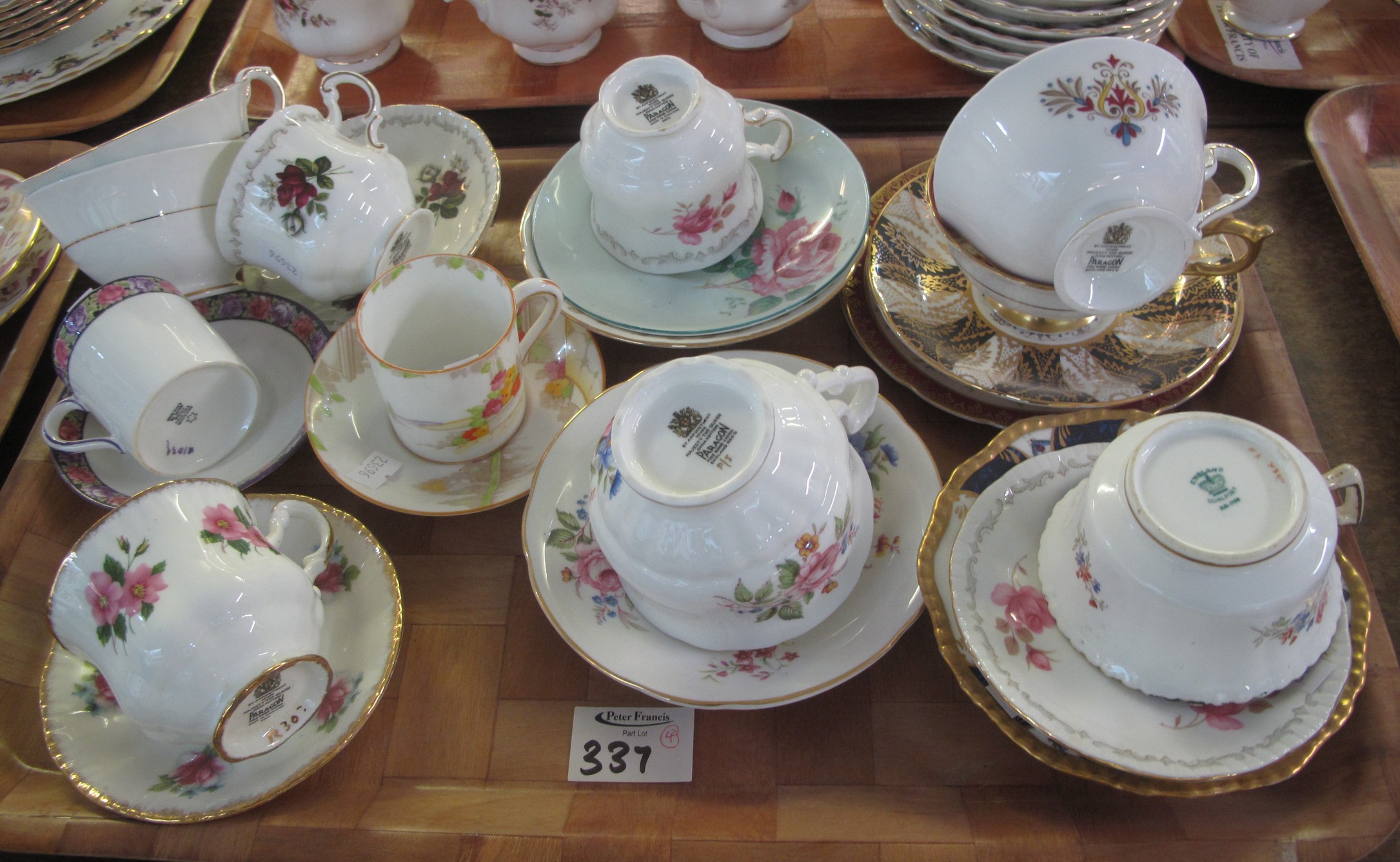 Four trays of various cabinet cups and saucers and trios to include; Paragon, Coalport, Royal Albert - Image 6 of 9