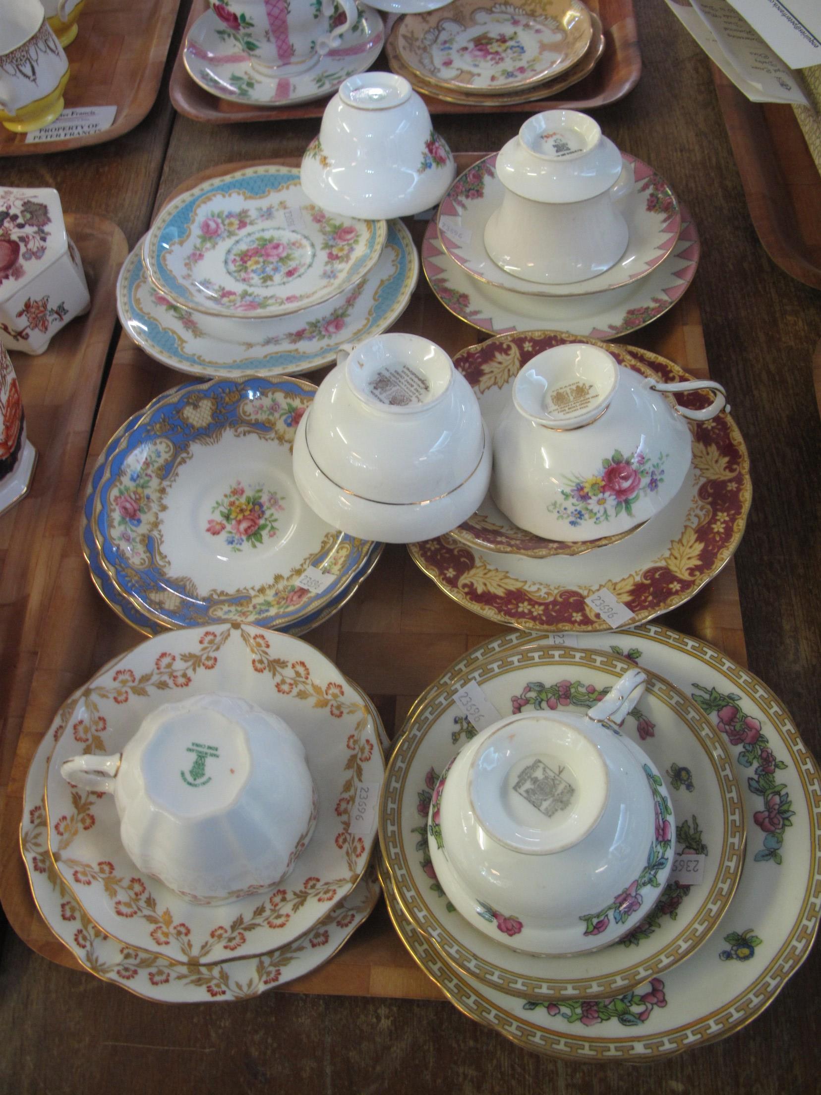 Four trays of various cabinet cups and saucers and trios to include; Paragon, Coalport, Royal Albert - Image 8 of 9
