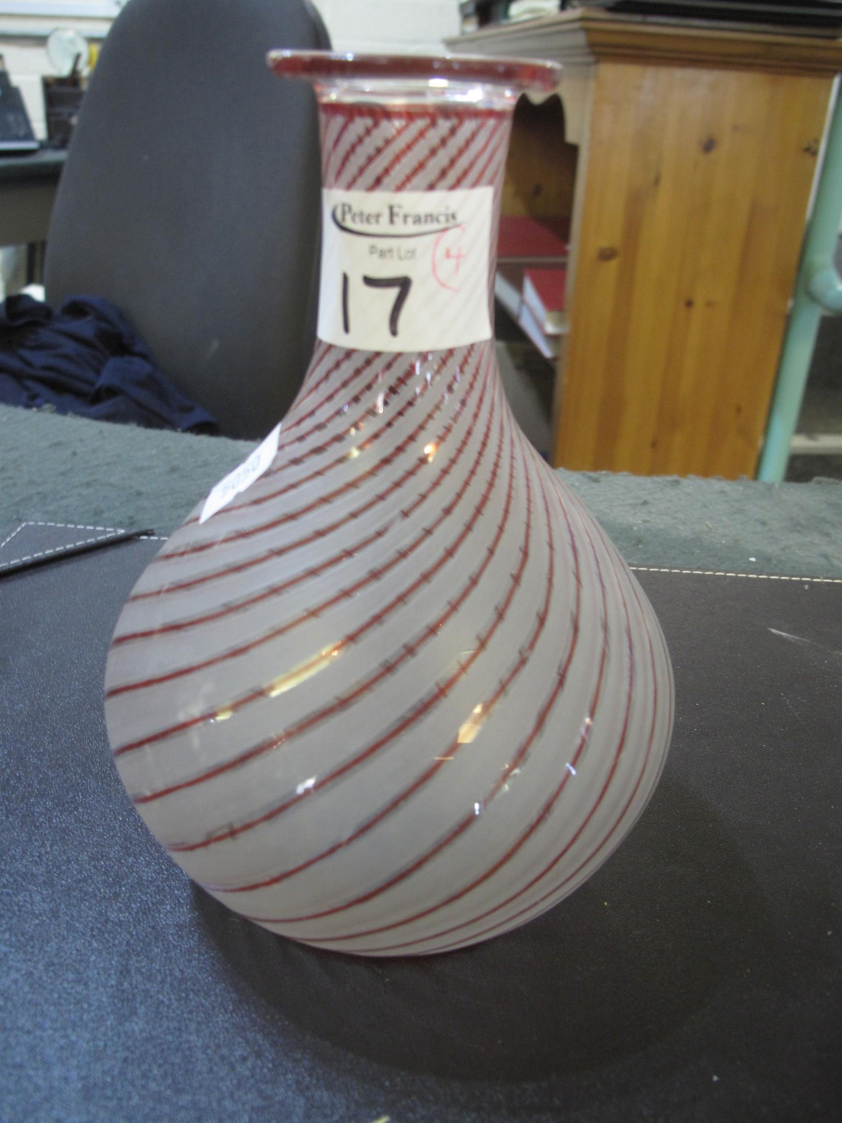 Four items of continental glass to include; ruby flash decorated baluster shaped carafe, a - Image 2 of 5