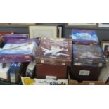 Three trays and one box of military and other airplanes, model kit built, Corgi The Aviation Archive