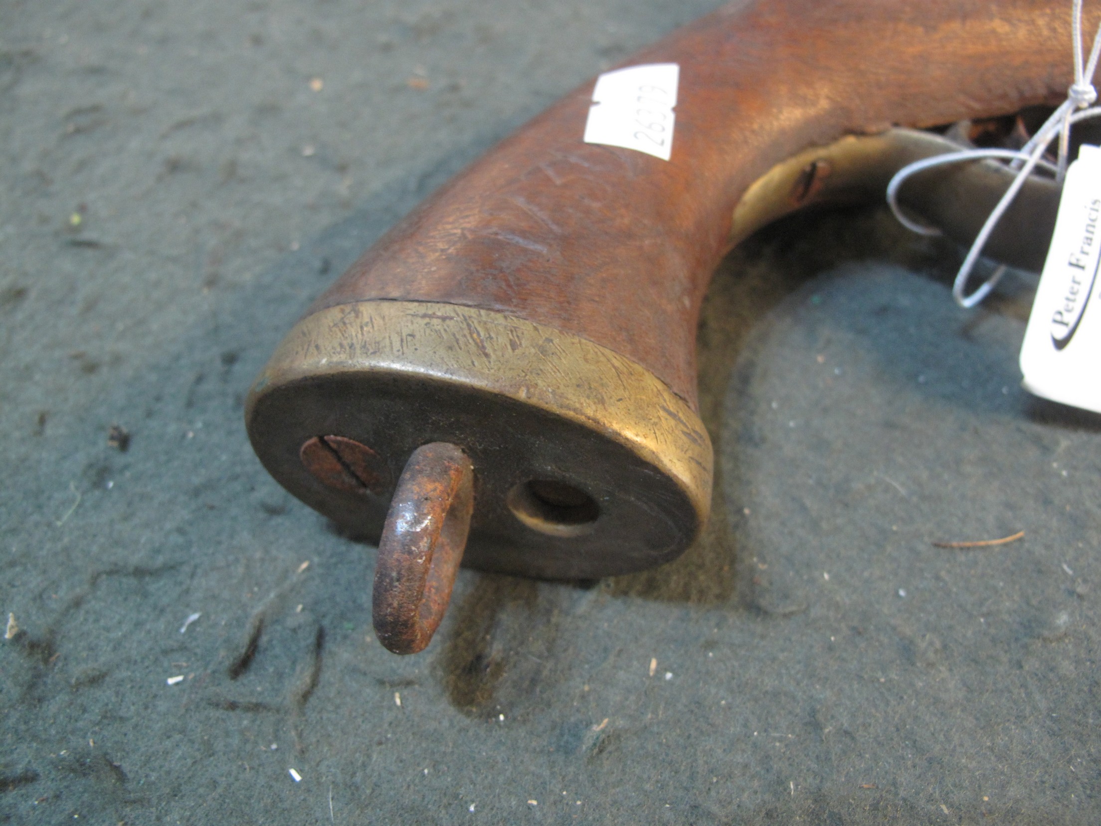 19th Century muzzle loading percussion naval pistol, having octagonal barrel, swivel ramrod and - Image 8 of 10