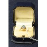 18ct gold aquamarine and diamond ring. Size N, weight 4.1g approx. (B.P. 21% + VAT)