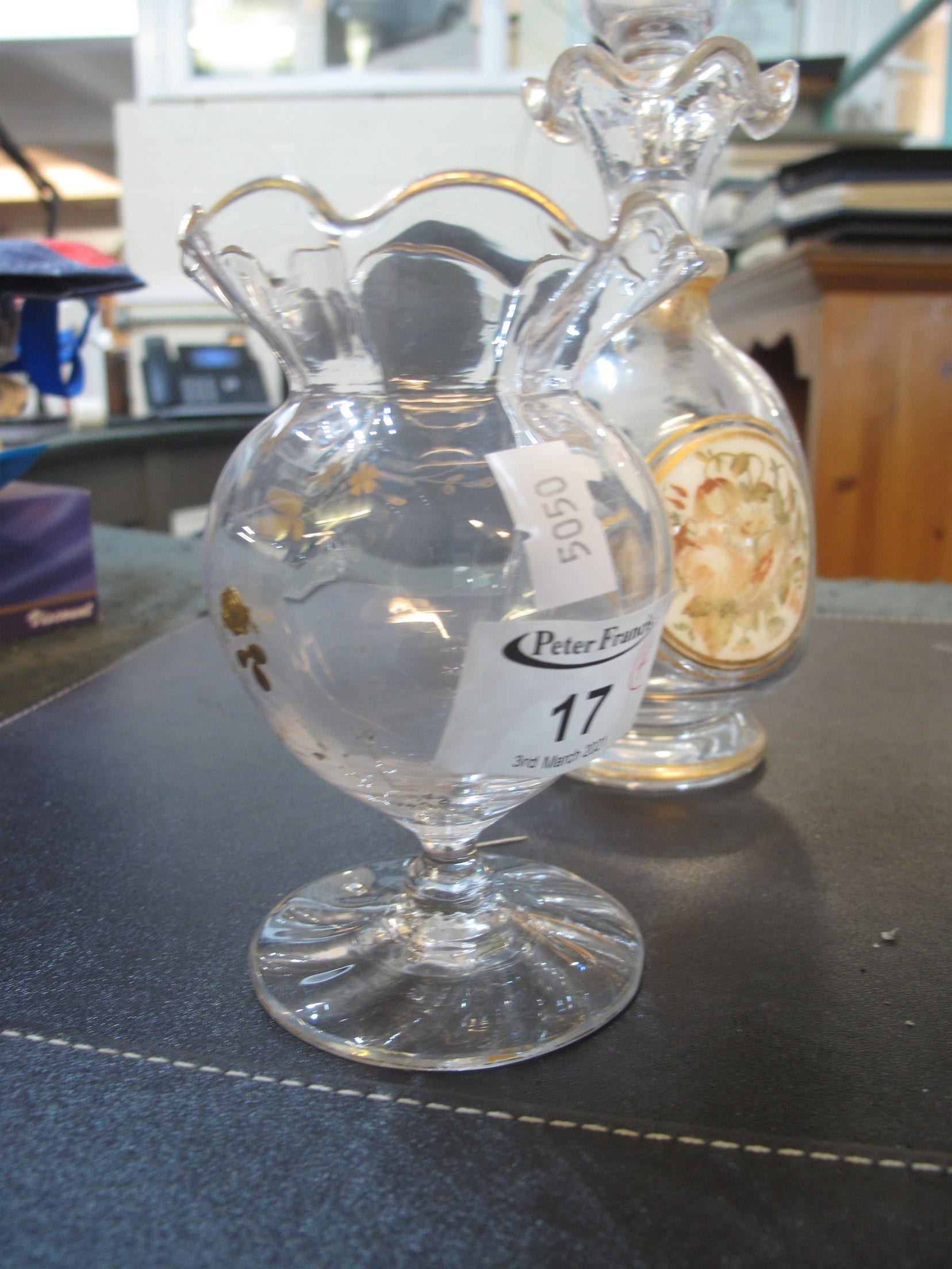 Four items of continental glass to include; ruby flash decorated baluster shaped carafe, a - Image 5 of 5