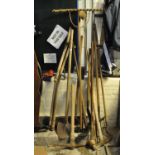 Collection of garden tools, scythes, forks, rakes etc. (B.P. 21% + VAT)