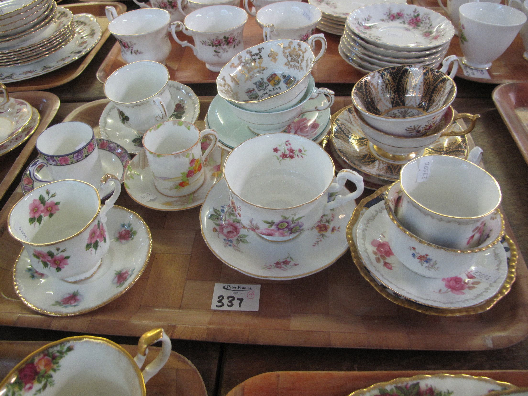 Four trays of various cabinet cups and saucers and trios to include; Paragon, Coalport, Royal Albert - Image 7 of 9