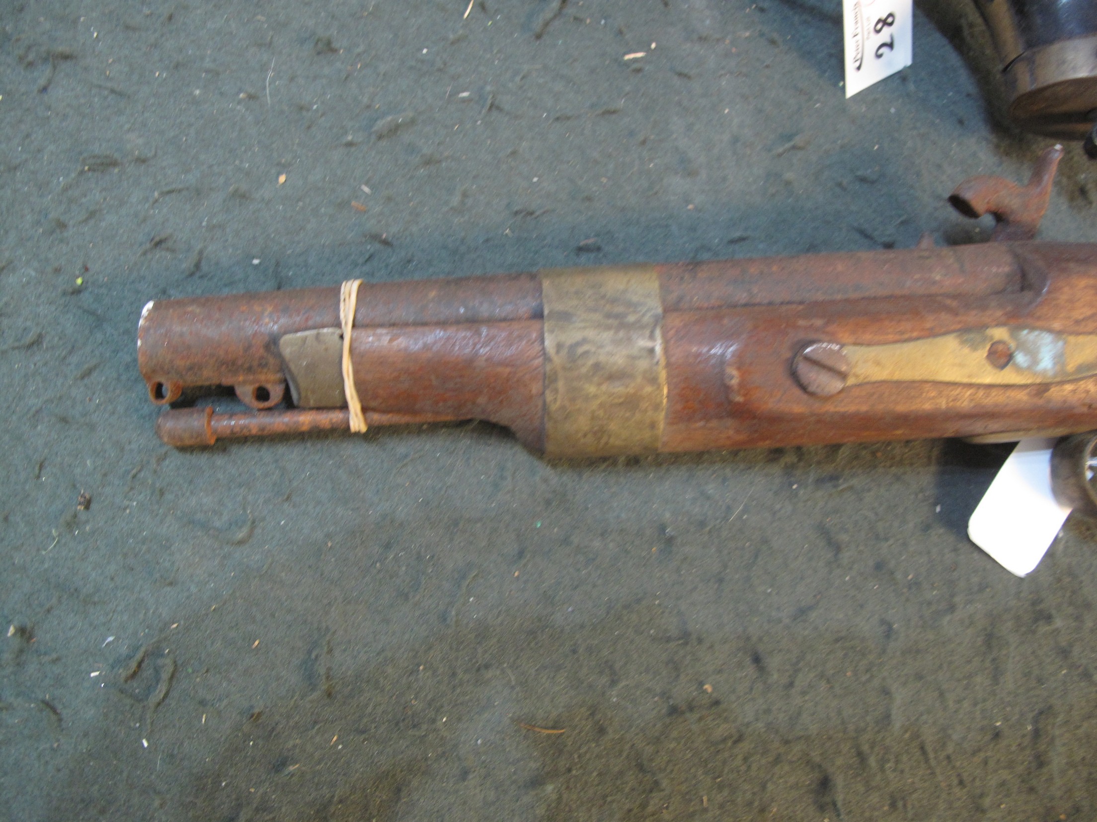 19th Century muzzle loading percussion naval pistol, having octagonal barrel, swivel ramrod and - Image 10 of 10