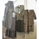 Small collection of ladies vintage clothing to include; a spotty cotton Jaeger shirt, a pleated