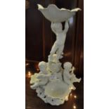 Italian Blanc de chine porcelain cherub mounted table centre with various shell shaped dishes and