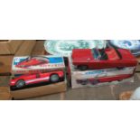 Model Ford Capri car in a Mustang Mach 1 box, together with a king size Cadillac metal made