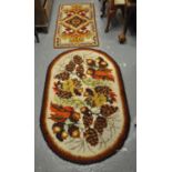Two similar woollen floral hearth rugs. (2) (B.P. 21% + VAT)
