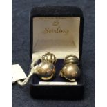Two pairs of silver clip earrings. (B.P. 21% + VAT)
