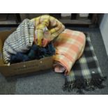 Box of five vintage check design blankets or throws in various colours. (5) (B.P. 21% + VAT)