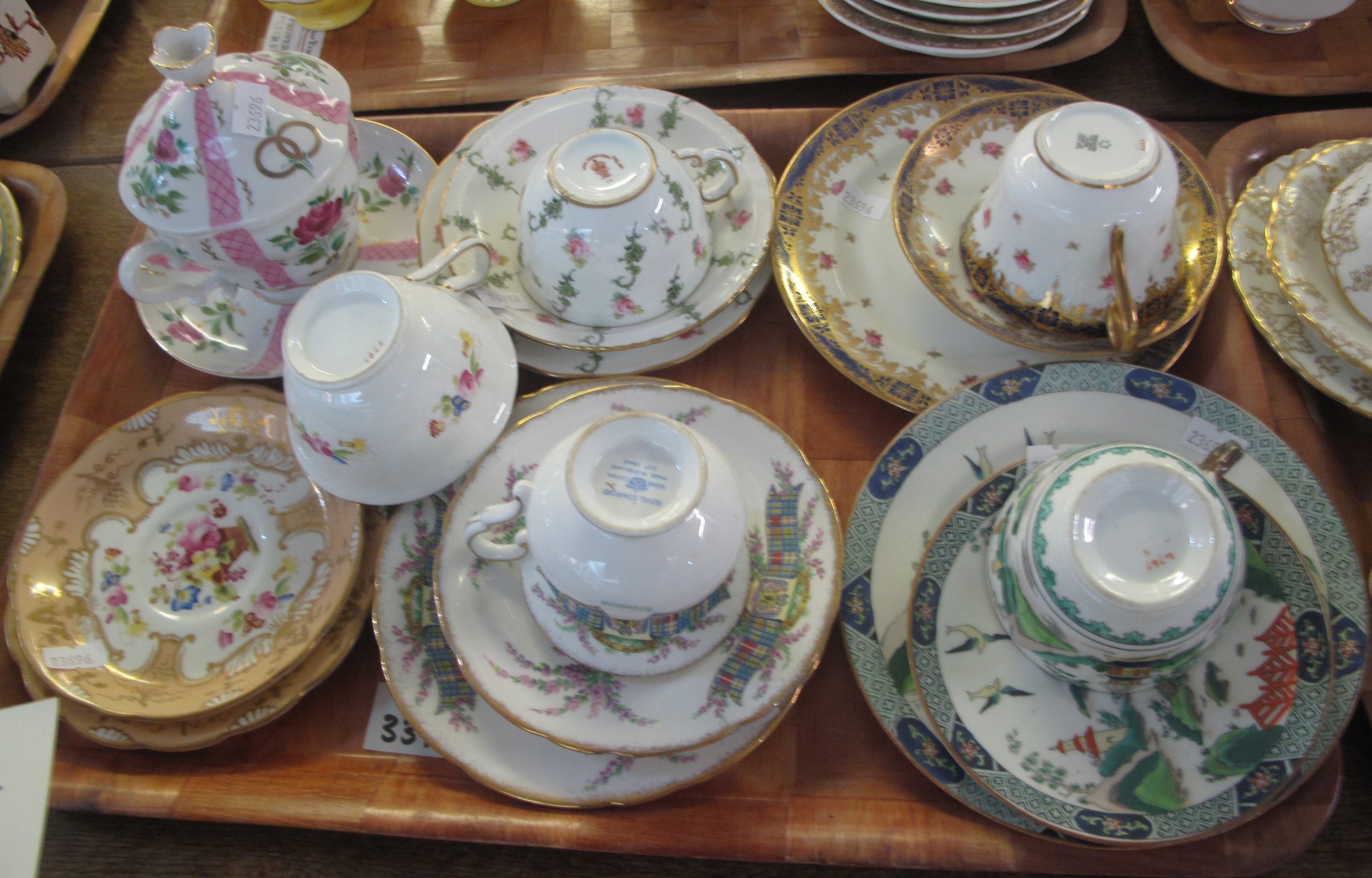 Four trays of various cabinet cups and saucers and trios to include; Paragon, Coalport, Royal Albert - Image 2 of 9