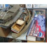 Collection of distressed vintage boats/speedboat, Ocean Commando electronic aircraft carrier in