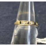 9ct gold sapphire and diamond half eternity style ring. Size K. Approximate weight 1.5 grams. (B.