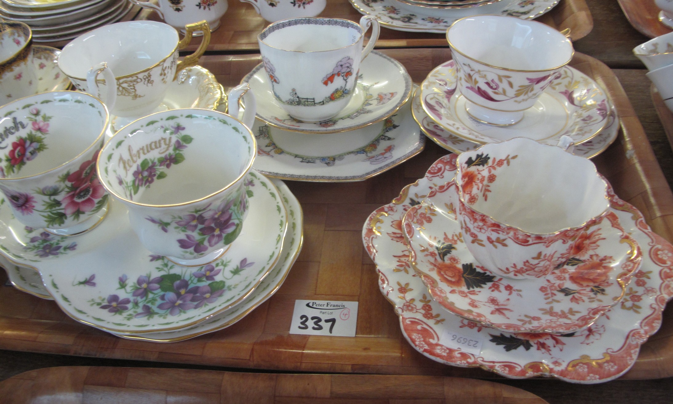 Four trays of various cabinet cups and saucers and trios to include; Paragon, Coalport, Royal Albert - Image 5 of 9